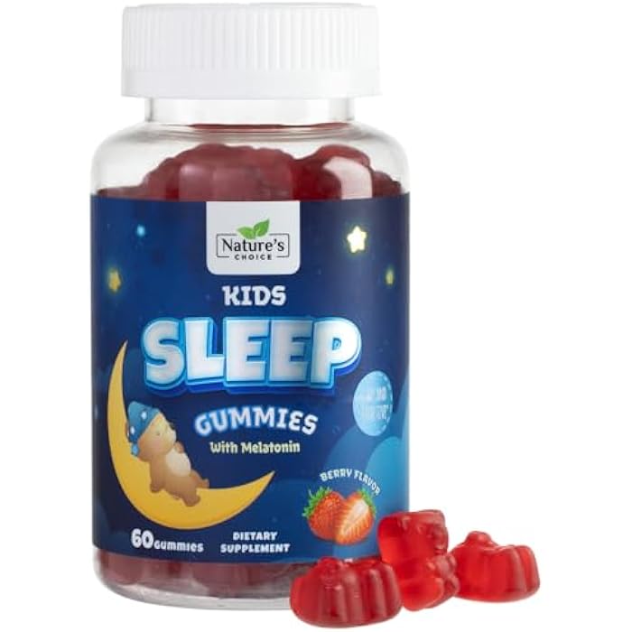 Nature's Choice Kids Melatonin Gummies - 2mg Melatonin Per Serving - Best Children's Melatonin Gummy for Restful Sleep - Kids Chewable Sleep Supplement - Natural Tasty Berry Flavor - Non-GMO Vegan - 60 Gummies - Image 1