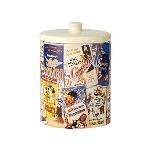 Enesco Enesco Ceramics Classic Disney Film Posters Cookie Jar Canister 925 Inch Multicolor