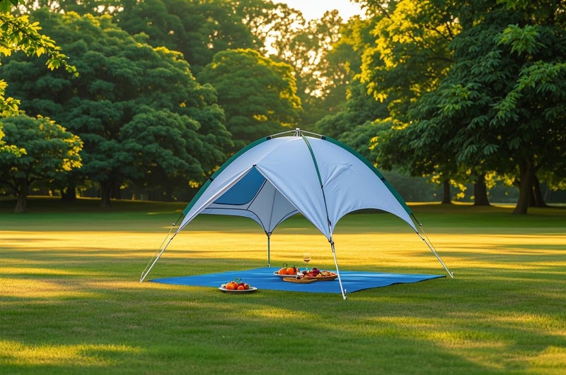 Wind Tour شادر خارجي محمول متعدد الوظائف للتخييم مع حقيبة حمل (أزرق - 57" × 83") - Image 4