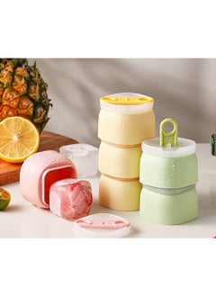 FLYROAD 3-Piece Ice Cube Trays, Silicone Ice Cube Molds, Can Make Ice Cubes or Ice Cream, Yellow, Green, Pink  - Image 2