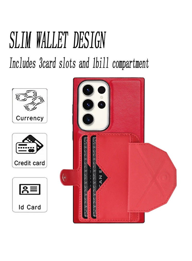 X-level Samsung Galaxy S23 Ultra Case With Luxury Flip Folio Leather Wallet back Cover with Card Slots and Kickstand for Girls Women,Protective Phone Case Accessory protector for Samsung Galaxy S23 Ultra - Image 2