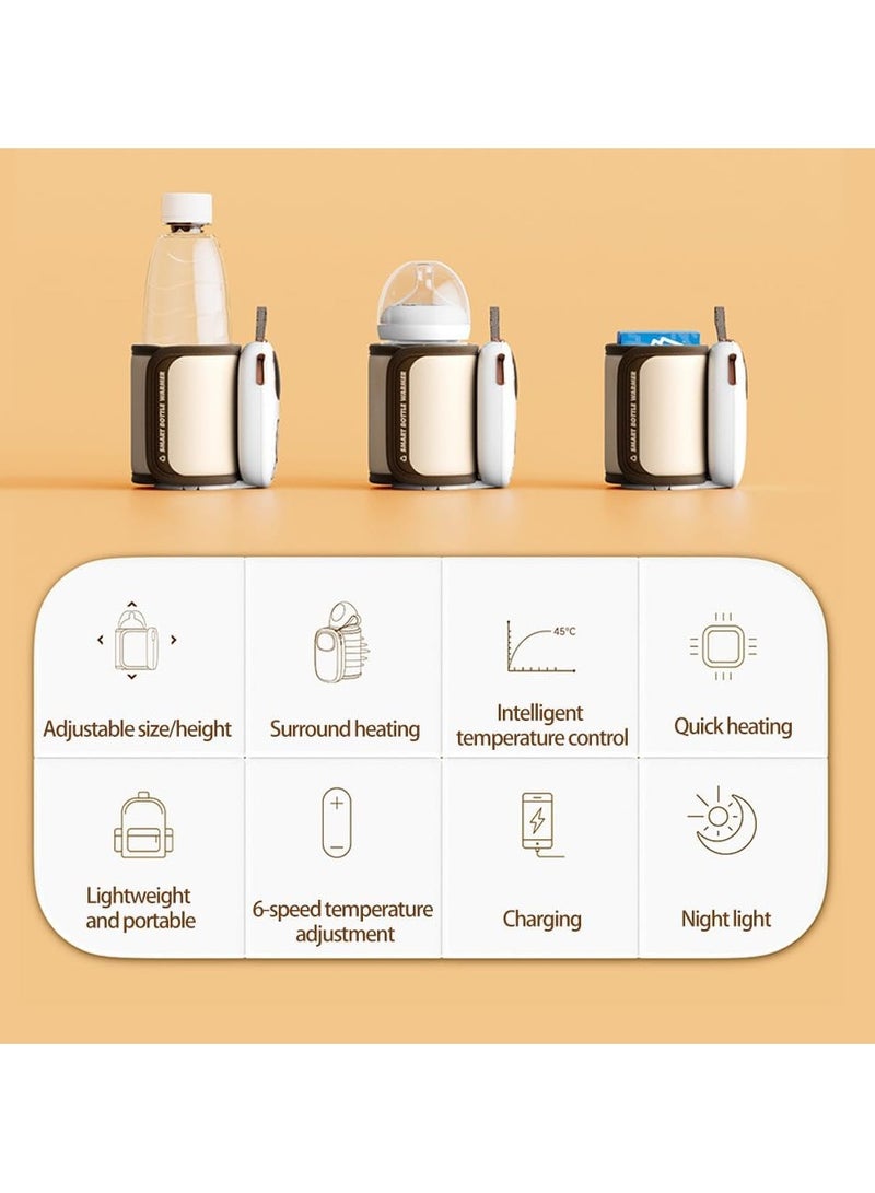 Portable Baby Bottle Warmer, Infant Bottle Heater Six Temperature Settings, Digital Temperature Display Quick Warmer, USB-Powered Bottle Warmer Ideal for Travel and Home Use - Image 2