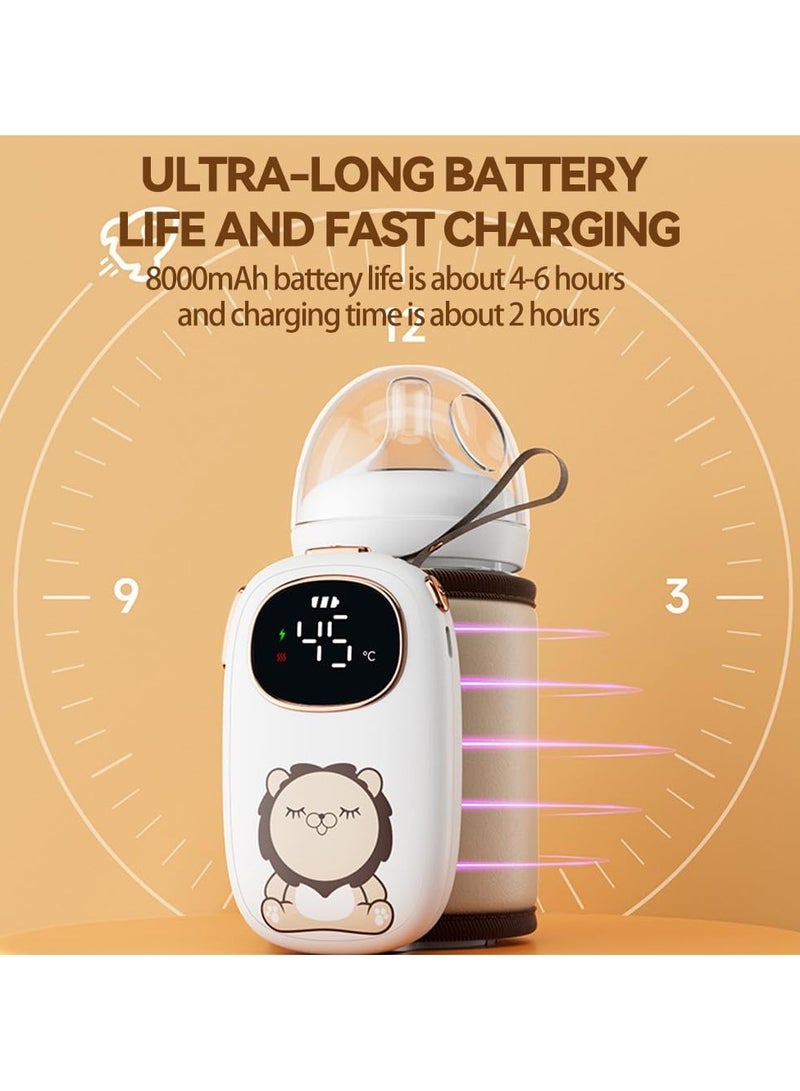 Portable Baby Bottle Warmer, Infant Bottle Heater Six Temperature Settings, Digital Temperature Display Quick Warmer, USB-Powered Bottle Warmer Ideal for Travel and Home Use - Image 3
