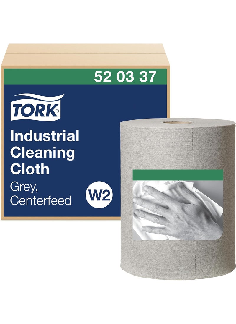 Tork Tork Industrial Cleaning Cloth Centerfeed Gray W2 1 x 500 Cloths 520337  - Image 1