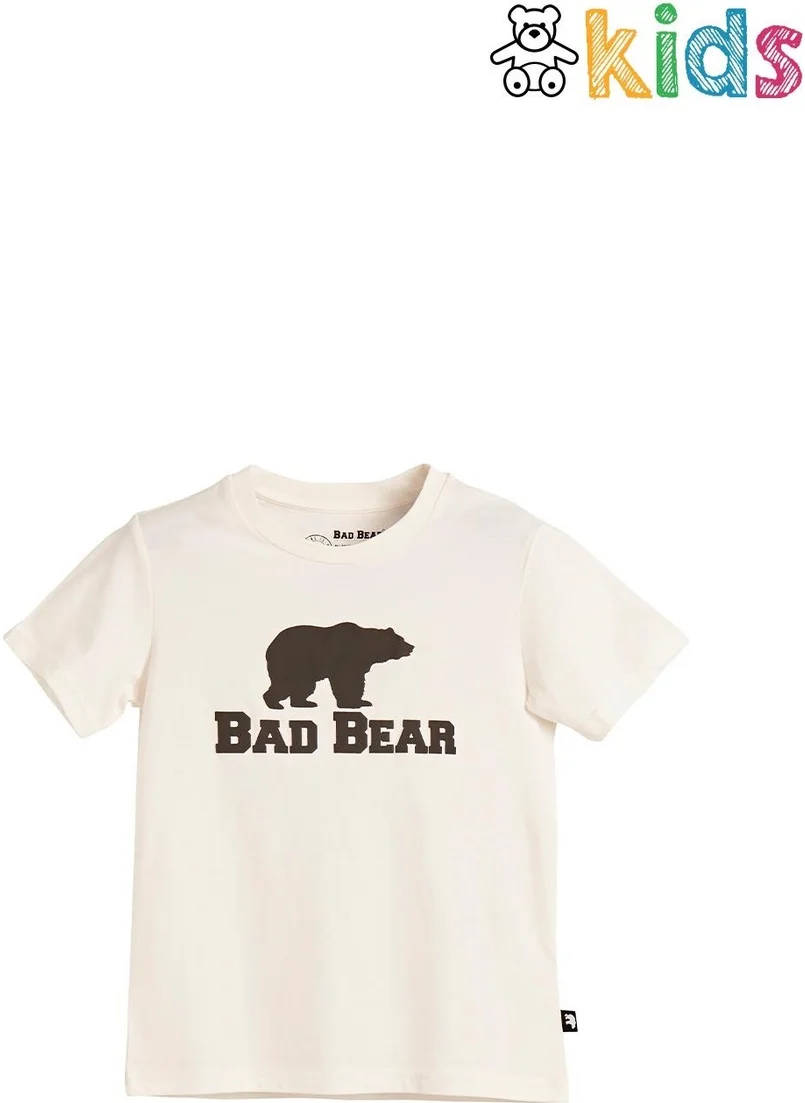 Bad Bear Bear Tee Kids Off-White White T-Shirt Children's T-Shirt