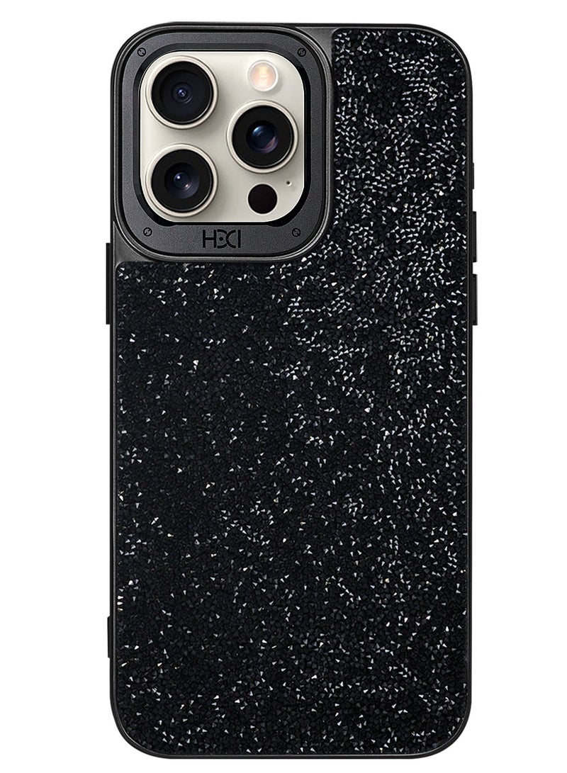 أتش دي دي حافظة كريستالية لامعة من ماركة HDD متوافقة مع MagSafe لجهاز iPhone 16 Pro (أسود)