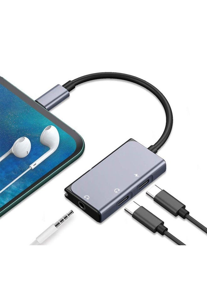 HuHa 3 in 1 USB-C / Type-C Male to 3.5mm + PD 60W Female Charging & Digital Audio Adapter(Black) - Image 4