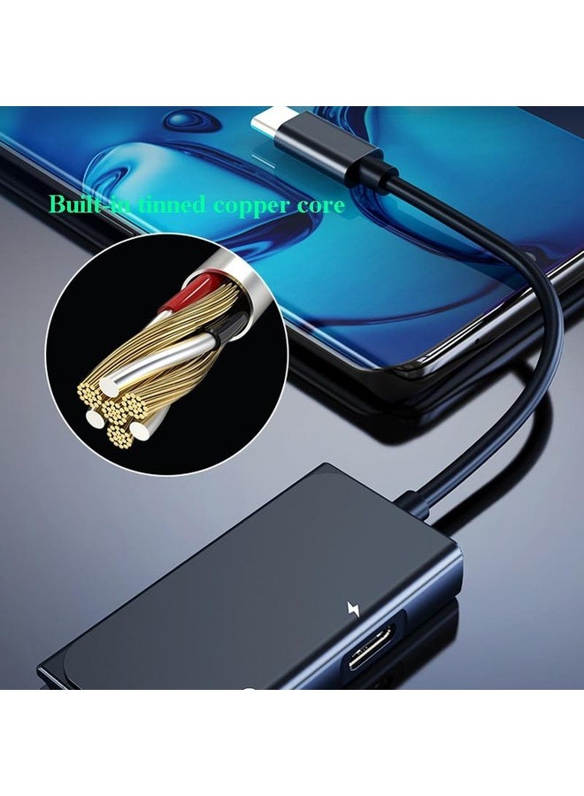 HuHa 3 in 1 USB-C / Type-C Male to 3.5mm + PD 60W Female Charging & Digital Audio Adapter(Black) - Image 5