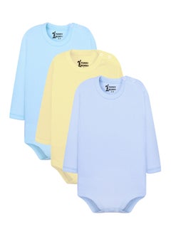 Funny Bunny Pack of 3 Cotton Long Sleeve Bodysuit for Baby  - Image 1
