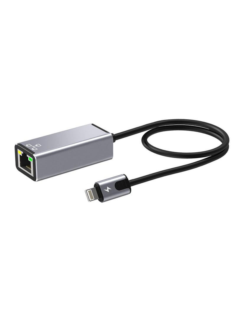 Generic - Lightning to RJ45 Ethernet Adapter, Compatible with iPhone iPad to RJ45 Ethernet LAN Network Adapter with 20W PD Fast Charging Port, 100Mbps High Speed, Plug and Play - Image 1