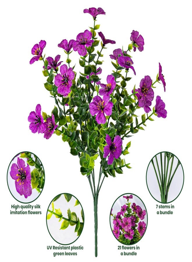 Lnoicy Artificial Fake Flowers for Outdoor 20 Bundles Faux Eucalyptus Flowers for Home Decoration,Fake Plants UV Resistant for Porch/Garden（9 Color） - Image 3