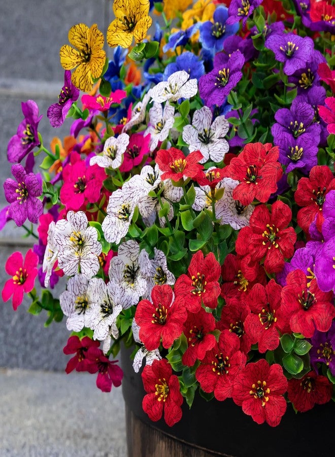 Lnoicy Artificial Fake Flowers for Outdoor 20 Bundles Faux Eucalyptus Flowers for Home Decoration,Fake Plants UV Resistant for Porch/Garden（9 Color） - Image 5