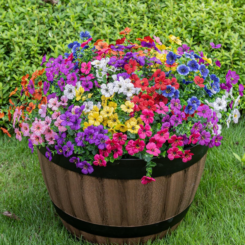 Lnoicy Artificial Fake Flowers for Outdoor 20 Bundles Faux Eucalyptus Flowers for Home Decoration,Fake Plants UV Resistant for Porch/Garden（9 Color） - Image 1