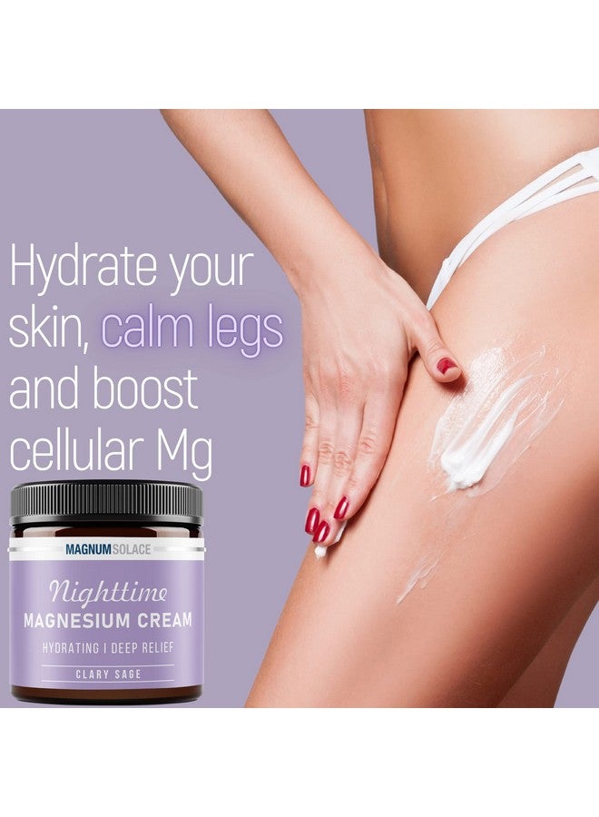 Magnum Solace Magnesium Lotion - Nighttime Magnesium Cream - Apply To Legs, Arms Or Chest - Topical Magnesium Chloride - Usa Made And Safe For Kids (Clary Sage) - Image 2