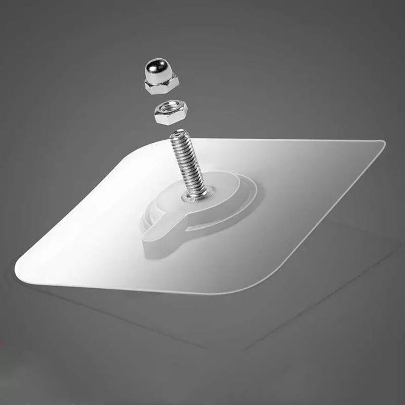 Zulaxy Adhesive Screw Hooks for Wall Without Drilling 20 Pack Adhesive Screw Hooks for Wall Heavy Duty Strong Nail Free Hanging Kitchen Accessories Items Nail Hook Transparent Stainless Steel - Image 3