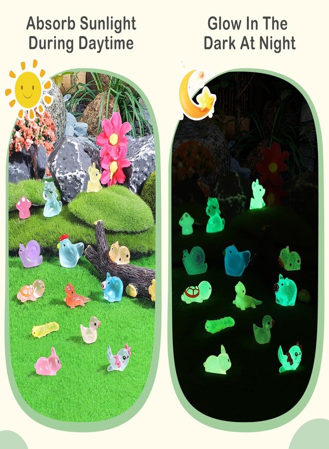 LOVEXIRAN Luminous Mini Resin Animals to Hide 120 Pcs Tiny Resin Animals Glow in The Dark for Miniature Fairy Garden Decoration Accessories Micro Landscape Aquarium Potted Decoration - Image 3