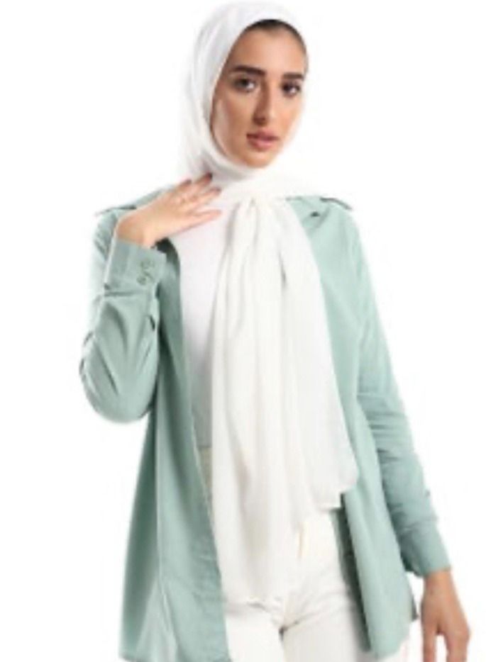 BHNS Fixed veil off-white color and multiple plain colors VIP- Chiffon veil suitable for-Abaya-Clothing-Hijab Luxurious lightweight abaya Islamic women's scarf medium shawl with high quality  - Image 1