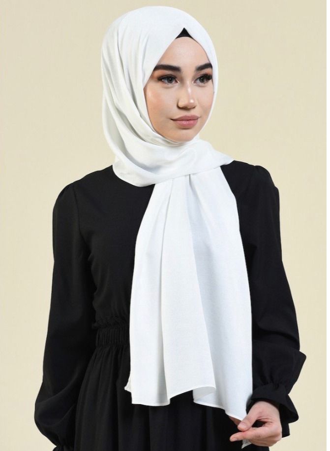 BHNS Fixed veil off-white color and multiple plain colors VIP- Chiffon veil suitable for-Abaya-Clothing-Hijab Luxurious lightweight abaya Islamic women's scarf medium shawl with high quality  - Image 5