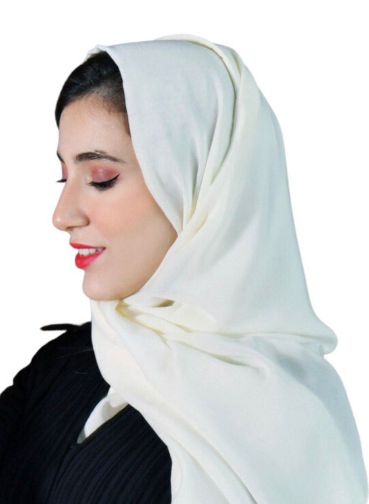 BHNS Fixed veil off-white color and multiple plain colors VIP- Chiffon veil suitable for-Abaya-Clothing-Hijab Luxurious lightweight abaya Islamic women's scarf medium shawl with high quality  - Image 4