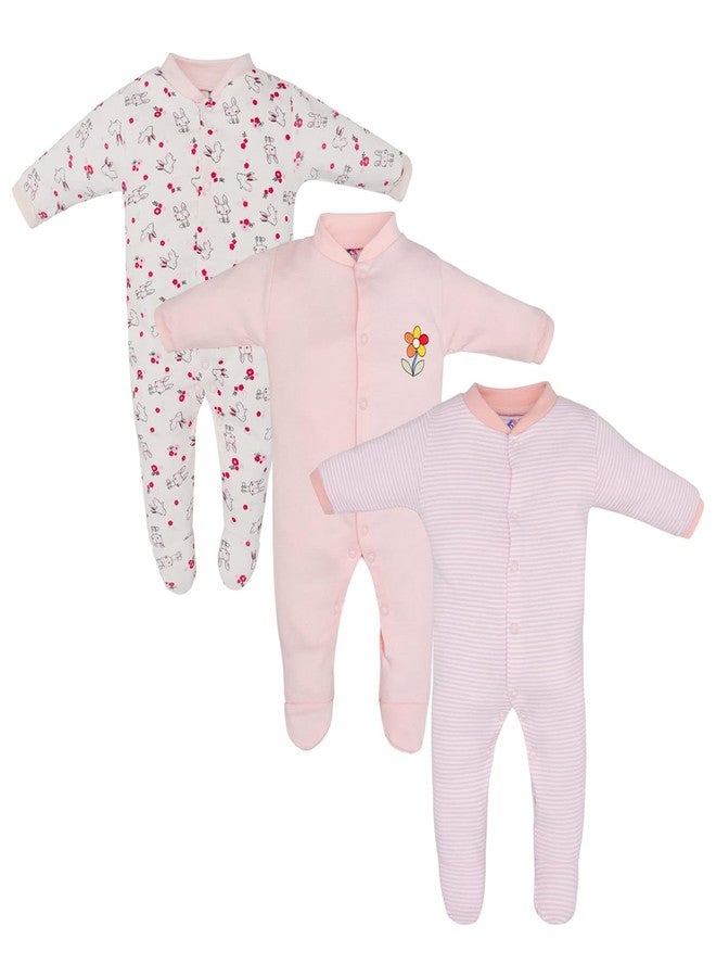 Magic Town® 100% Hosiery Cotton Unisex Romper for Kids and Infants Set of 3 (Purple) (12-18 Months) - Image 1