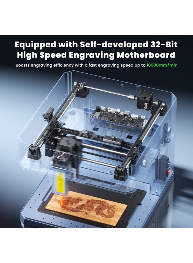 سكلبفون SCULPFUN iCube Ultra 12W آلة النقش بالليزر, عالية الدقة الخشب أكريليك الليزر النقش القطع, وظيفة التركيز التلقائي مدمجة في تصفية الهواء, 150x150mm منطقة العمل - Image 3