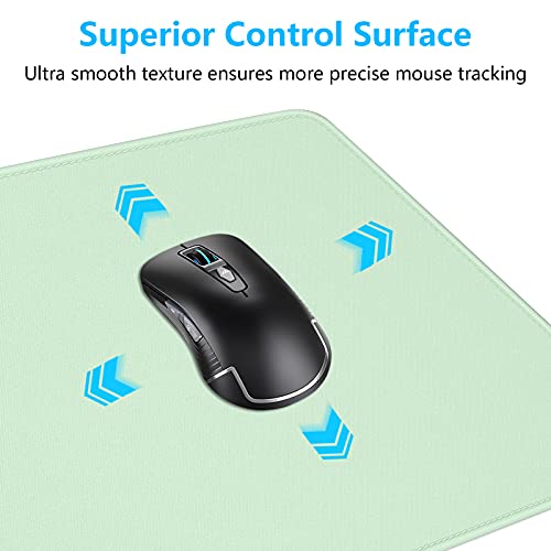 Dapesuom Large Gaming Mouse Pad, Extended Mouse Mat with Stitched Edges, Full Size Keyboard Pad with Non-Slip Base, Big XXL Computer Desk Mats for Gamer, Laptop, Office, 31.5 x 15.7in, Lake Green - Image 3