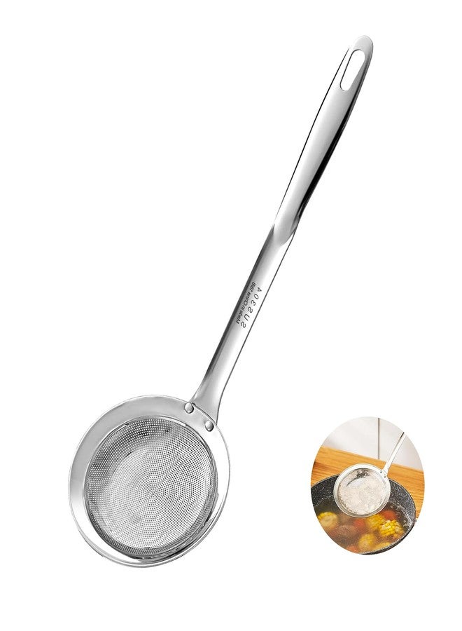Ugotit Skimmer Spoon Stainless Steel, Fine Mesh Strainer for Cooking, Fat Skimmer & Hot Pot Skimmer, Dishwasher Safe Kitchen Gadget (DIA 3.5Inch) - Image 1