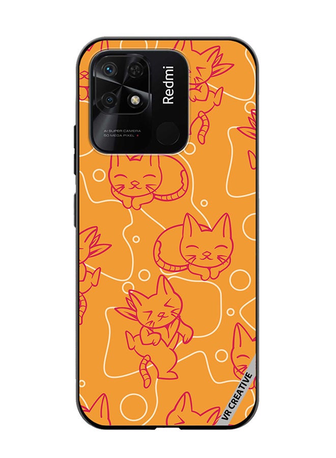VR CREATIVE Protective Case Cover For Xiaomi Redmi 10C Chilling Cat Pattern Design Multicolour - Image 1