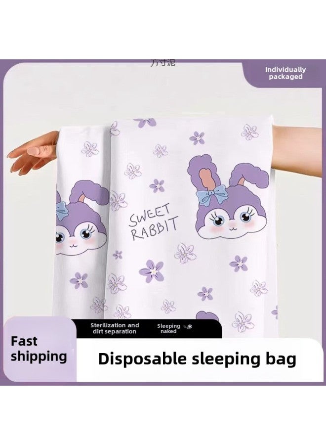 Hotel Dirty Disposable Sleeping Bag Travel Portable Single And Double Bed Sheet Quilt Cover Pillowcase Integrated Thickened-Color:Double Sleeping Bag [2 Packs] Sterilized, No-wash, Can Sleep Naked - Image 3