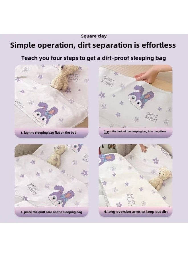 Hotel Dirty Disposable Sleeping Bag Travel Portable Single And Double Bed Sheet Quilt Cover Pillowcase Integrated Thickened-Color:Double Sleeping Bag [2 Packs] Sterilized, No-wash, Can Sleep Naked - Image 2