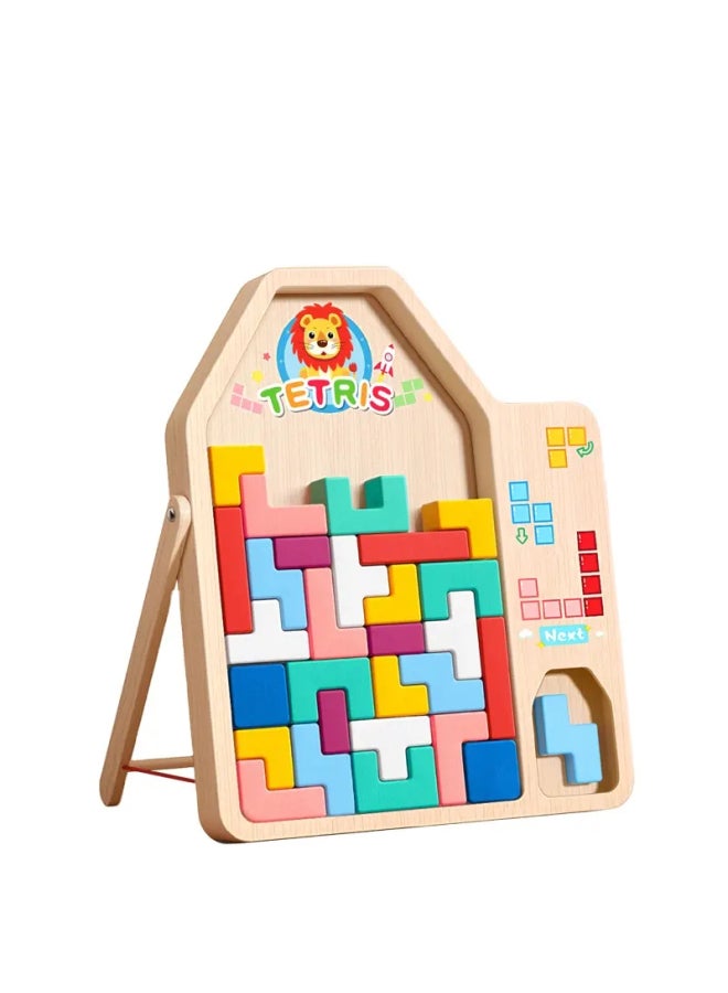 TETRIS Wooden Multifunctional Building Blocks Puzzle For Kids - Multicolor - Image 1