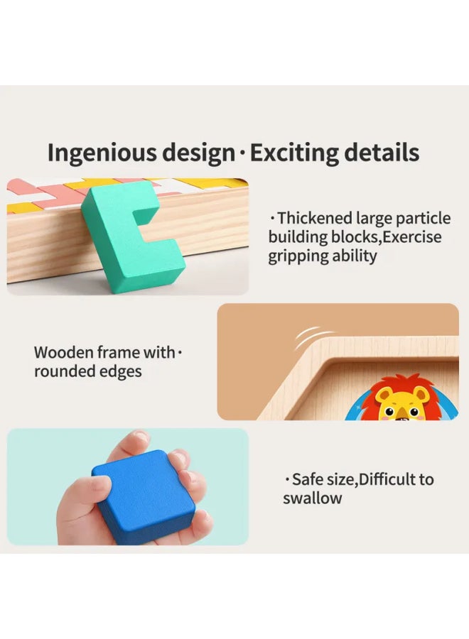 TETRIS Wooden Multifunctional Building Blocks Puzzle For Kids - Multicolor - Image 4