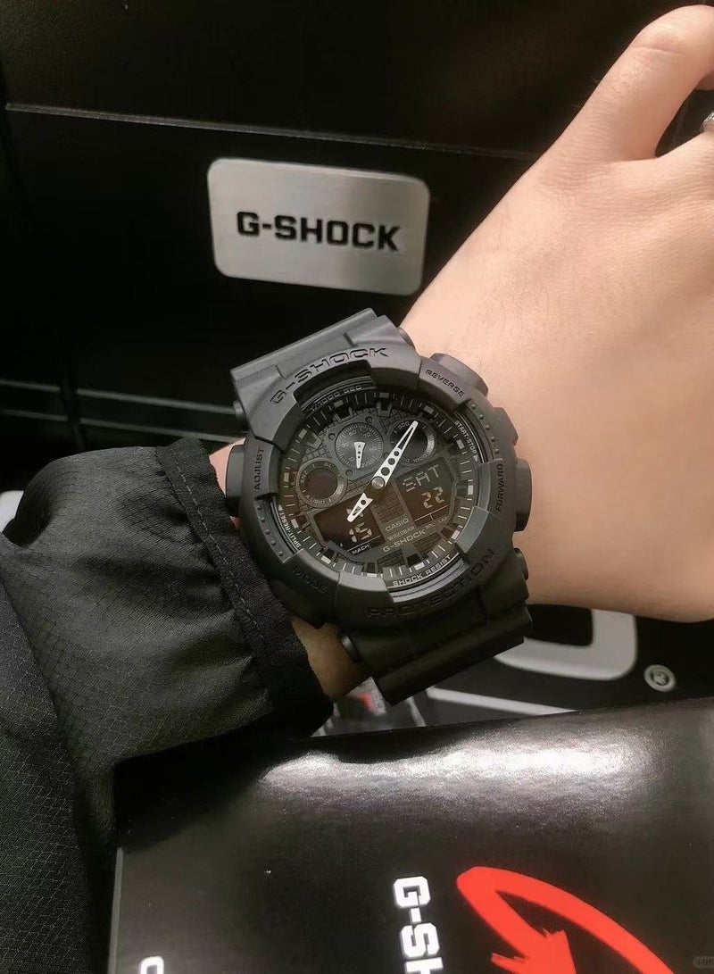 كاسيو ساعة كاسيو جي-شوك للرجال بشاشة أنالوج ورقمي مع سوار من الراتنج - GA-100-1A1DR - Image 5