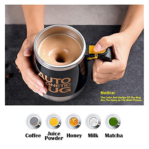 daasigwaa Rechargeable Self Stirring Mug - Magnetic Electric Auto Mixing Stainless Steel Cup for Office/Kitchen/Travel/Home Coffee/Tea/Hot Chocolate/Milk-390 ml/13.2 oz(Pink) - Image 5