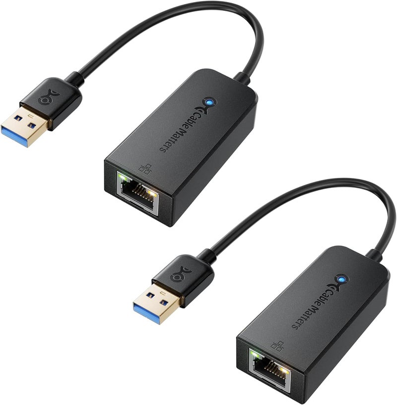 CableMatters 2-Pack USB to Ethernet Adapter - Plug & Play with PXE MAC Address Clone Support, USB 3.0 to Gigabit Ethernet Adapter for Laptop, Supporting 10/100/1000Mbps - Image 1