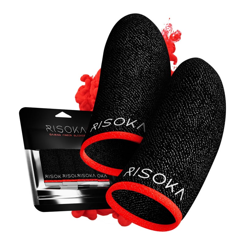 RISOKA أكمام أصابع الألعاب RISOKA 10 قطع - انزلاق مثالي على الشاشة اللمسية - أكمام الإبهام لألعاب الهاتف المحمول - ديداليس لاعب محترف - ملحقات الهاتف - Image 1