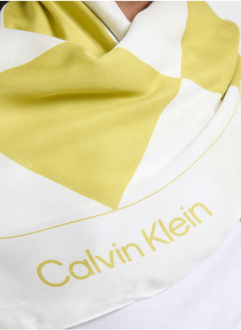 CALVIN KLEIN QUILT PRINT SQUARE SCARF