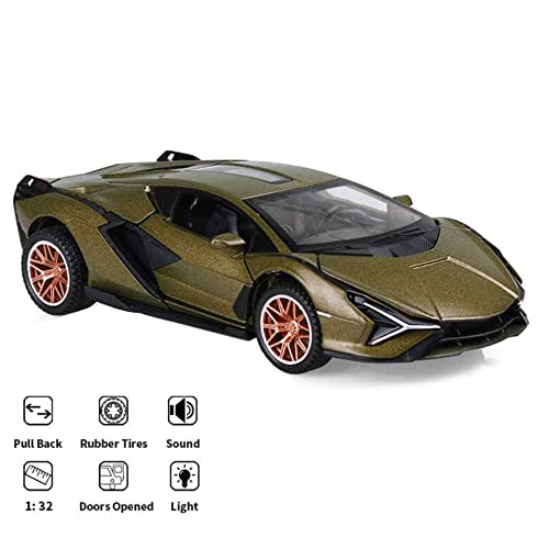 Coelon 1:32 Diecast Metal Car Model Sian Toy Cars For Kids Pull Back Openable Doors With Light Sound, Multicolor - Image 5