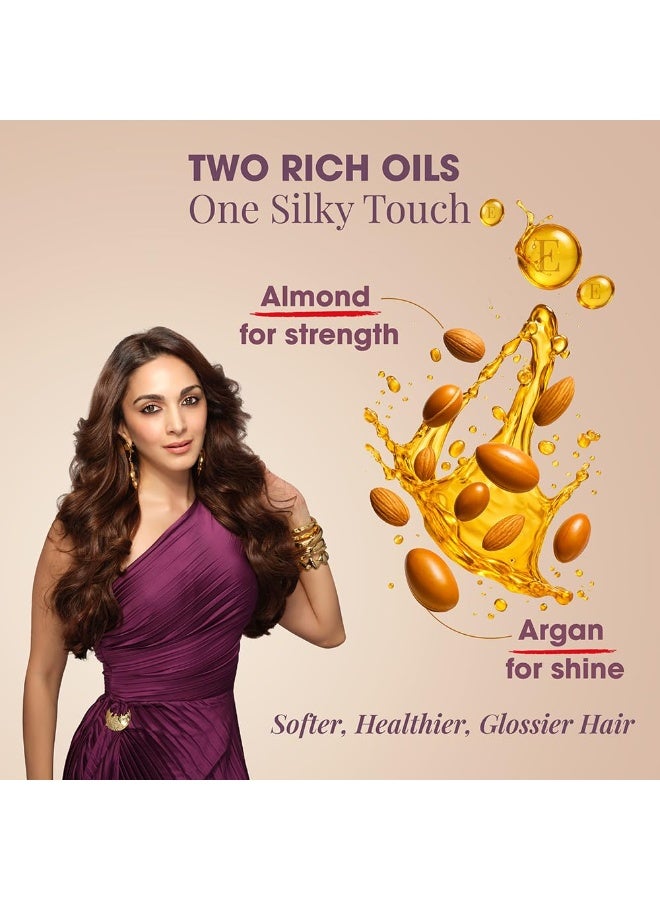 Bajaj Almond Drops Almond + Argan Hair Oil - 100ml | Provides 3-way Damage Protection | For Soft and Shiny Hair | Non-sticky Formula | with Almond Oil & Argan Oil - Image 2