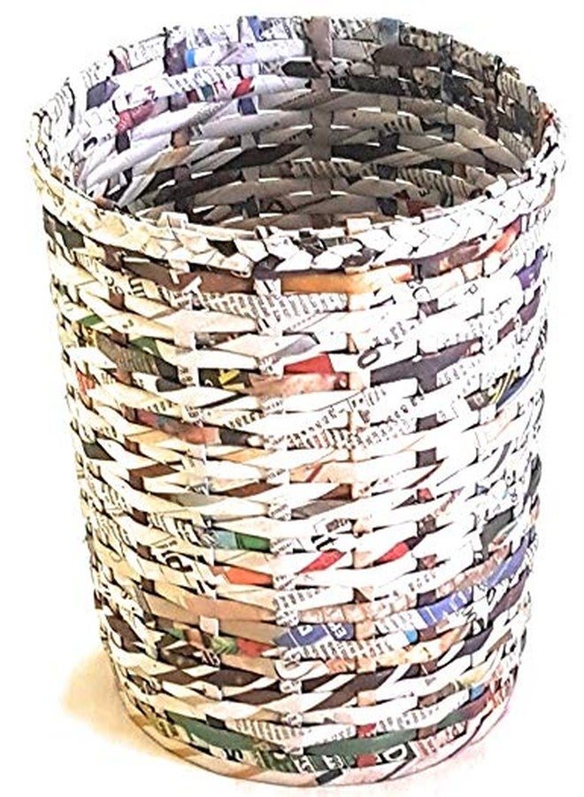 Sonas Creation Paperus, Small Size 8 Inch TALL, 5 Liter, Color Natural, Open Top Waste Basket, Dustbin, Trashcan, Paper Bin, Storage Basket, Eco-friendly, Handmade, of Paper Ropes - Image 4