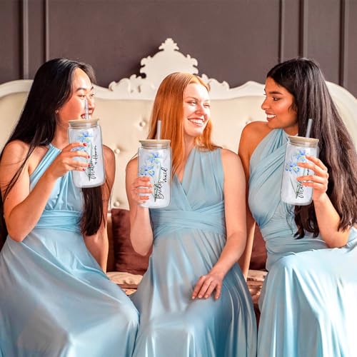 Elysirise Bridesmaid Gifts,Bridesmaids Proposal Bag,Will You Be My Bridesmaid,Bridesmaids Proposal Tote Bag Glass Cup Gifts for Wedding Day - Image 5