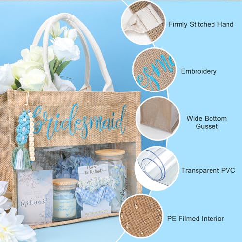 Elysirise Bridesmaid Gifts,Bridesmaids Proposal Bag,Will You Be My Bridesmaid,Bridesmaids Proposal Tote Bag Glass Cup Gifts for Wedding Day - Image 3