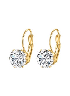 KAAF CREATIONS Kaaf creations  18K gold plated Stainless steel Earrings for women and girls, Intensity,waterproof, With stud,cubic zirconia,size: 2х 1.1 cm, hypoallergenic, long lasting and does not tarnish.  - Image 1