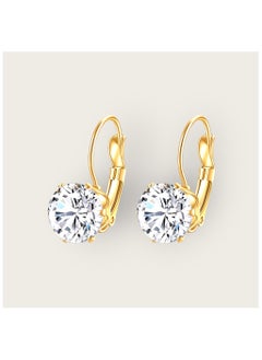KAAF CREATIONS Kaaf creations  18K gold plated Stainless steel Earrings for women and girls, Intensity,waterproof, With stud,cubic zirconia,size: 2х 1.1 cm, hypoallergenic, long lasting and does not tarnish.  - Image 2