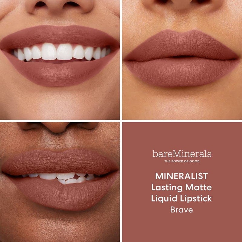 bareMinerals Mineralist Lasting Matte Liquid Lipstick for Women, Velvet Matte Finish, All-Day Wear, Weightless, Non-Drying Formula, Talc-Free Lipstick - Image 3