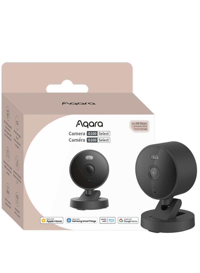 Aqara Camera G100 Select Black Global version,2K Security Camera with Spotlight and IR Night Vision,IP65 Waterproof,AI Detection,2-way Audio,Smart Home Compatibility for Indoor & Outdoor - Image 1
