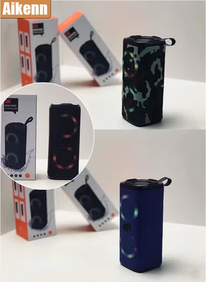 LM Portable Bluetooth Speakers IPX7 Waterproof Wireless Speaker with 24W Loud Stereo Sound, Outdoor Speaker with Bluetooth 5.0 Deep Bass RGB Lights Dual Pairing 4h Playtime for Home Party Black - Image 5