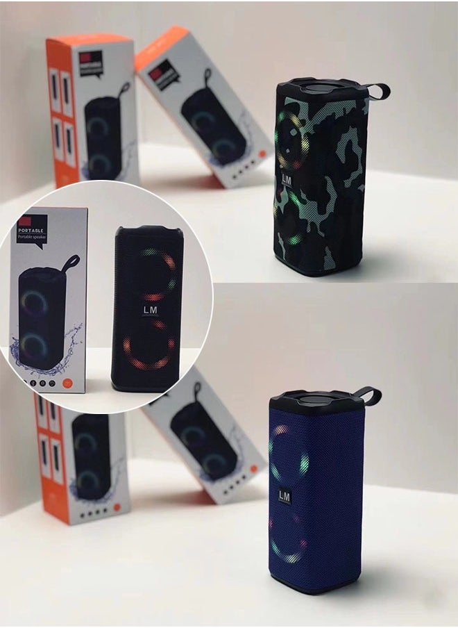مكبر صوت بلوتوث محمول مقاوم للماء IPX7 مع صوت ستيريو عالي 24 وات، مكبر صوت خارجي مع بلوتوث 5.0 أضواء RGB ذات جهير عميق مع اقتران مزدوج لمدة 5 ساعات للحفلات المنزلية باللون الأسود