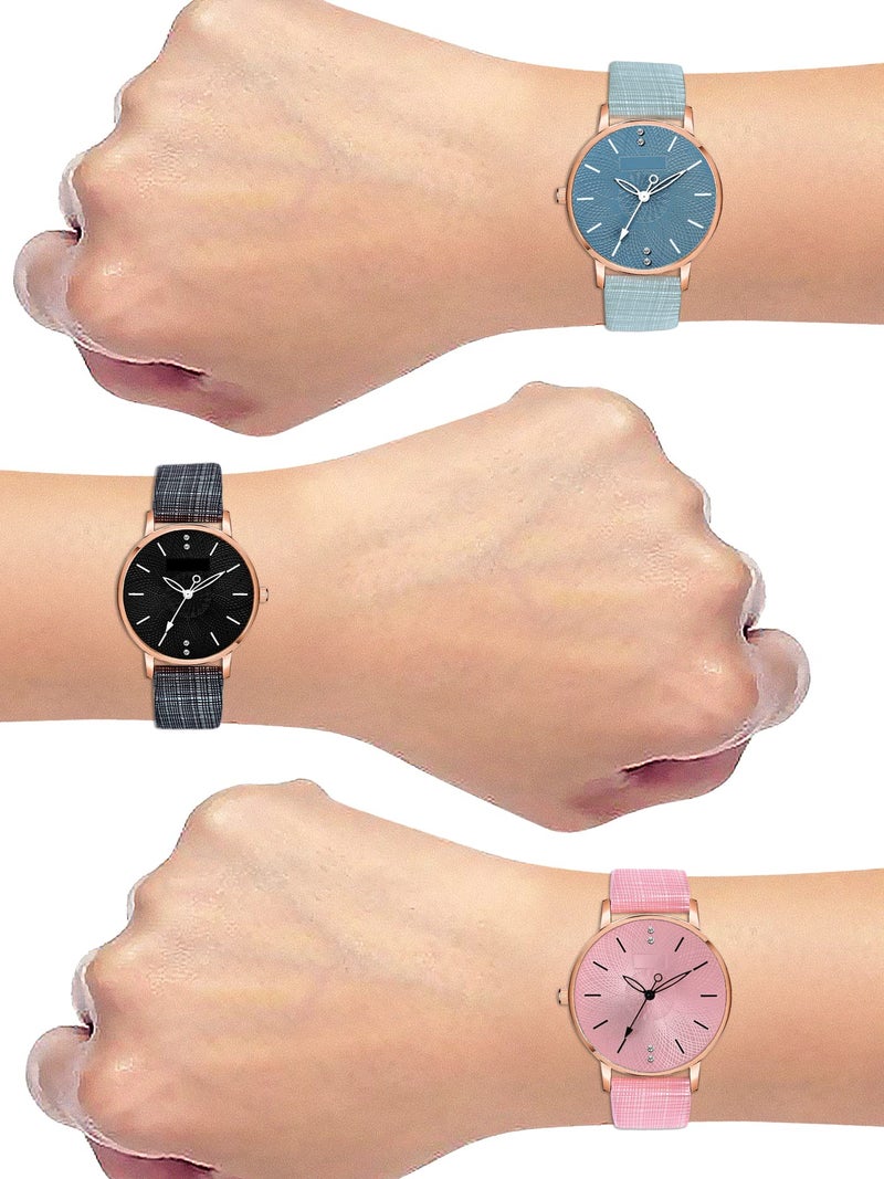 CLOUDWOOD Multicolor Analog Combo Watches for Girls and Women Pack of - 3 (MT391-92-93) (Multicolor) - Image 5