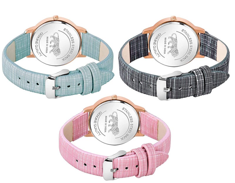 CLOUDWOOD Multicolor Analog Combo Watches for Girls and Women Pack of - 3 (MT391-92-93) (Multicolor) - Image 3